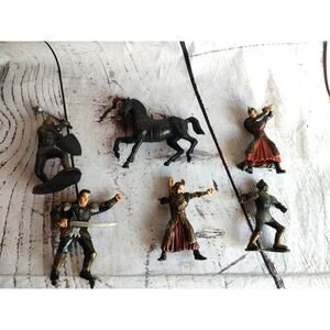 Lot Of 6 3 Inch Viking Nights Horse Plastic Figures No Brand READ